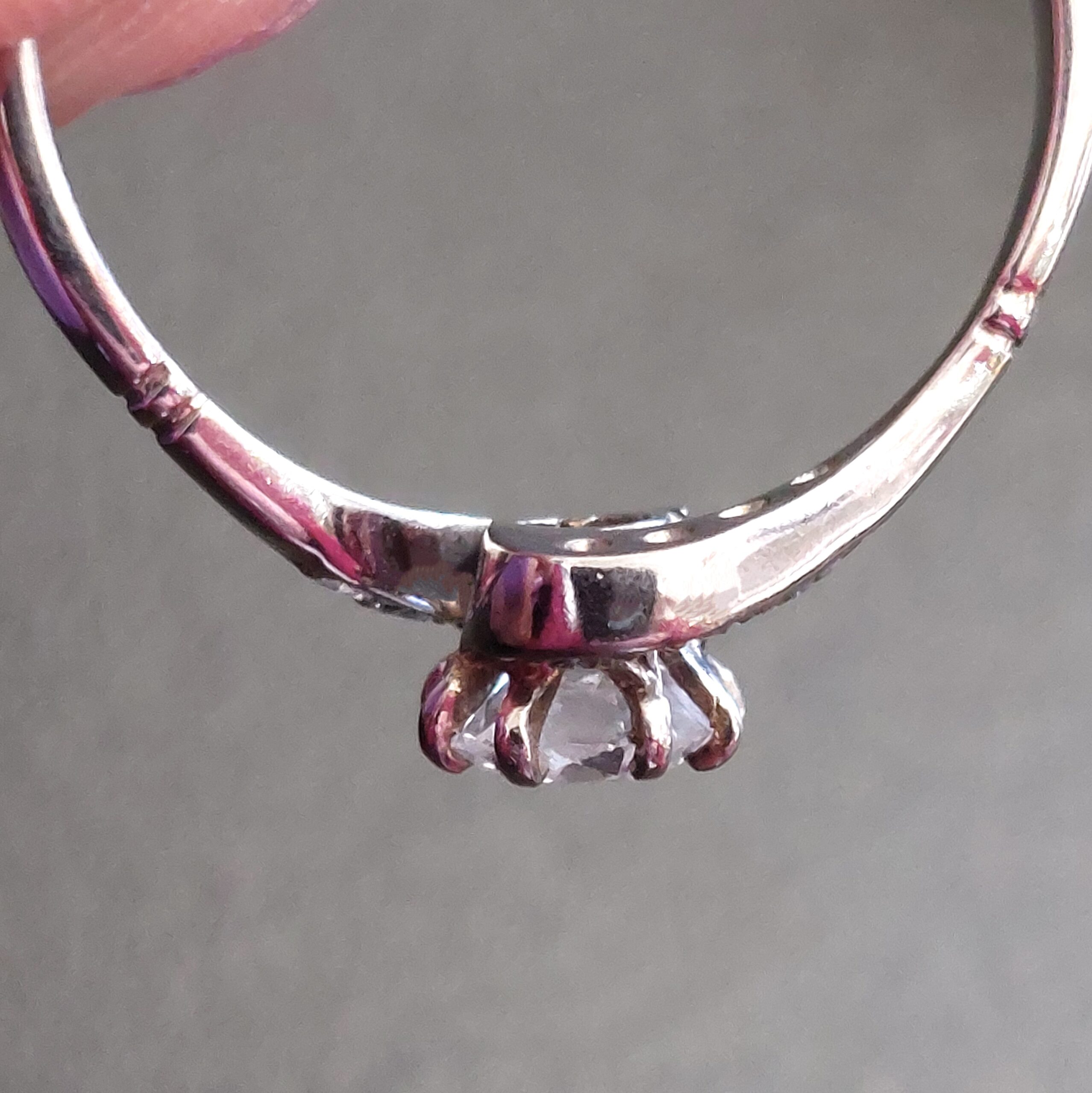 Antique Platinum & Natural Diamond Swirl Set Solitaire - Beautiful!!! - Image 5