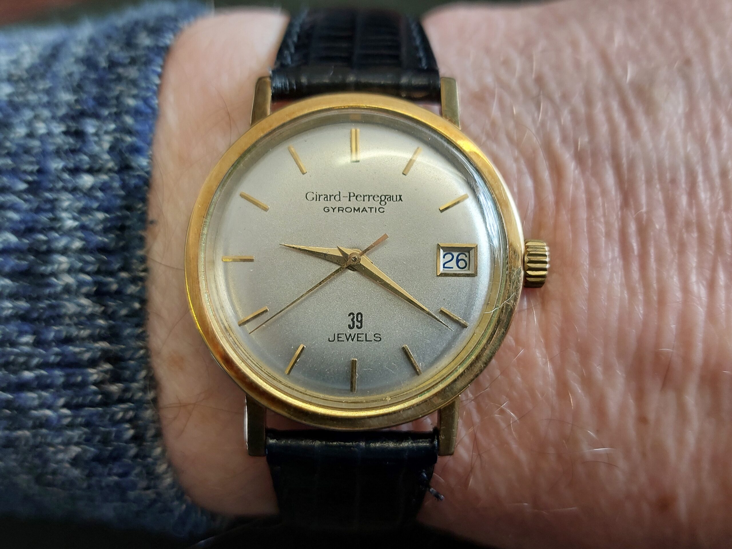 Mens 18ct 750 Girard-Perreguax 39 jewel Gyromatic Year 1968 ( Lovely classic ) - Image 4