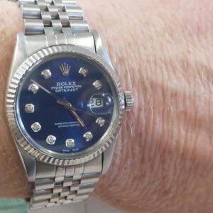 Rolex Date-just Ref: 16014 36mm 1984 with factory blue diamond dial ( nice watch