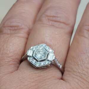 Platinum & Natural Diamond Deco Style Ring
