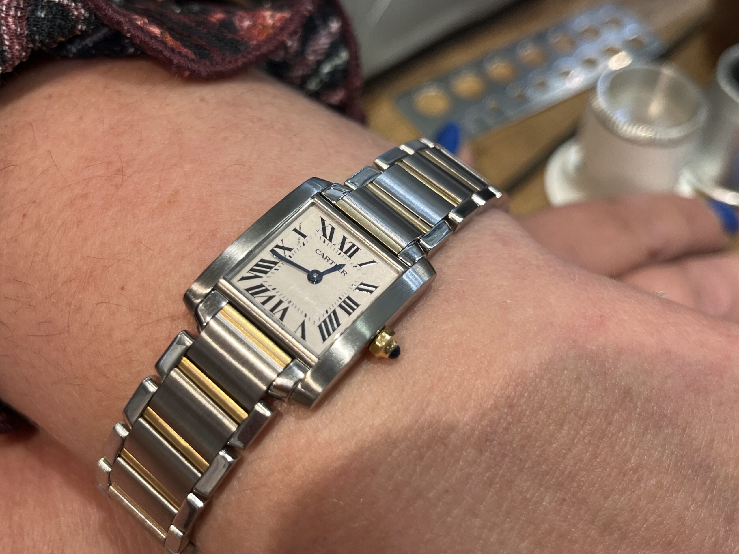 Cartier Tank Francaise 18ct & steel Ref: 2384 2005 with full set (lovely watch)